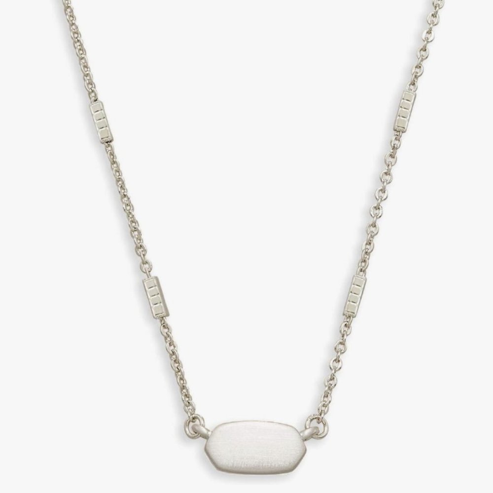 NWOT Kendra Scott Fern Pendant Necklace for Women, Bright Silver